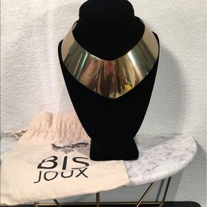 BIS JOUS Brass Cuff Necklace, Brass